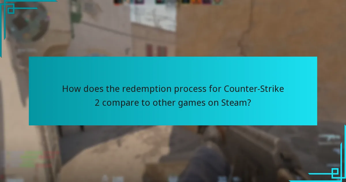 How does the redemption process for Counter-Strike 2 compare to other games on Steam?
