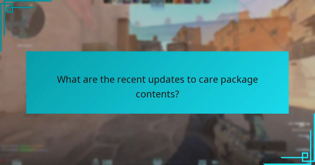 Where can I find visuals of care package contents?