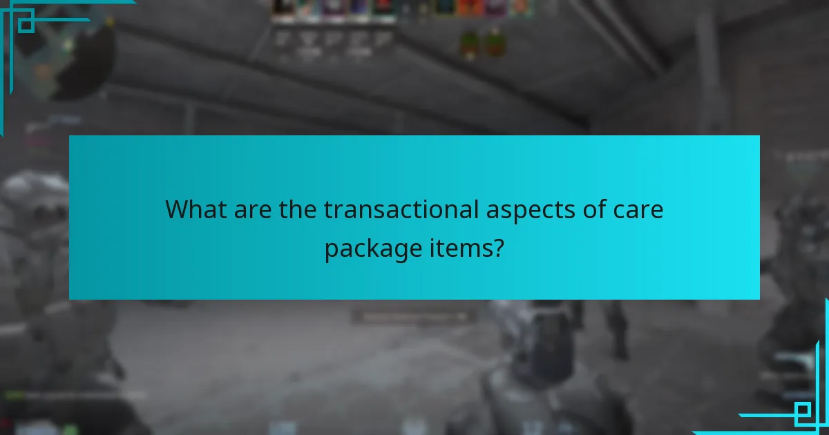 What are the transactional aspects of care package items?
