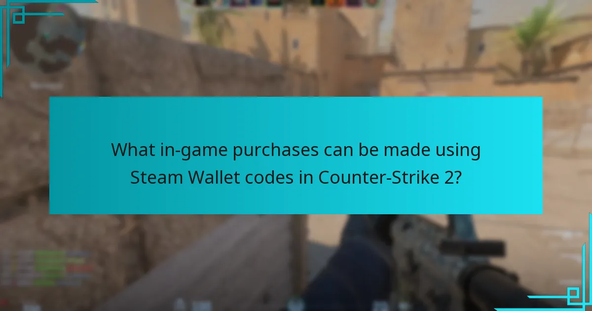 What in-game purchases can be made using Steam Wallet codes in Counter-Strike 2?