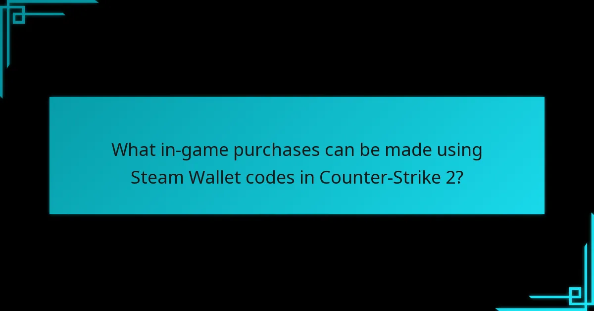What in-game purchases can be made using Steam Wallet codes in Counter-Strike 2?