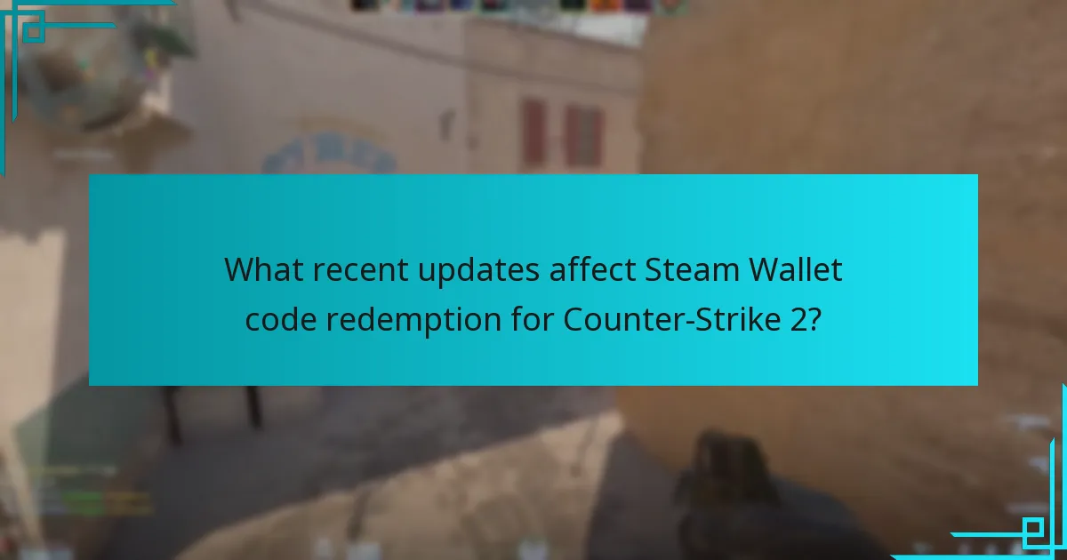 What recent updates affect Steam Wallet code redemption for Counter-Strike 2?