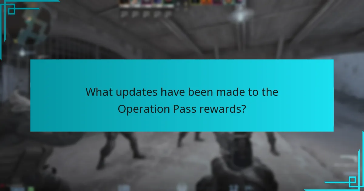 What updates have been made to the Operation Pass rewards?
