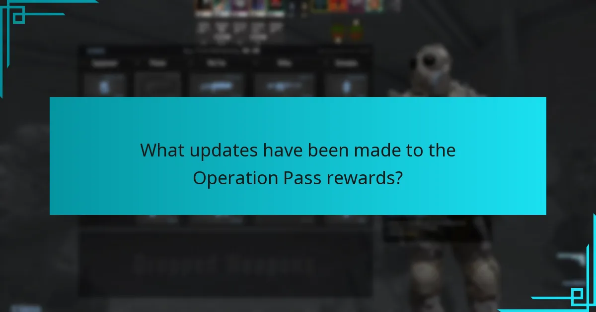 What updates have been made to the Operation Pass rewards?